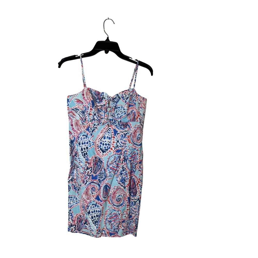 Lilly Pulitzer Dress Womens 4 Blue‎ Paisley Sweetheart Strappy Sundress Lined
